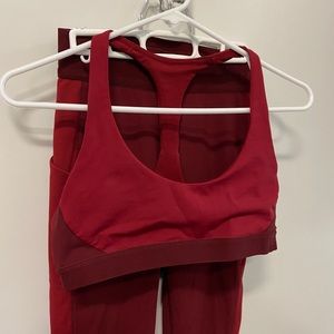 Lululemon Red Sports bra/legging set